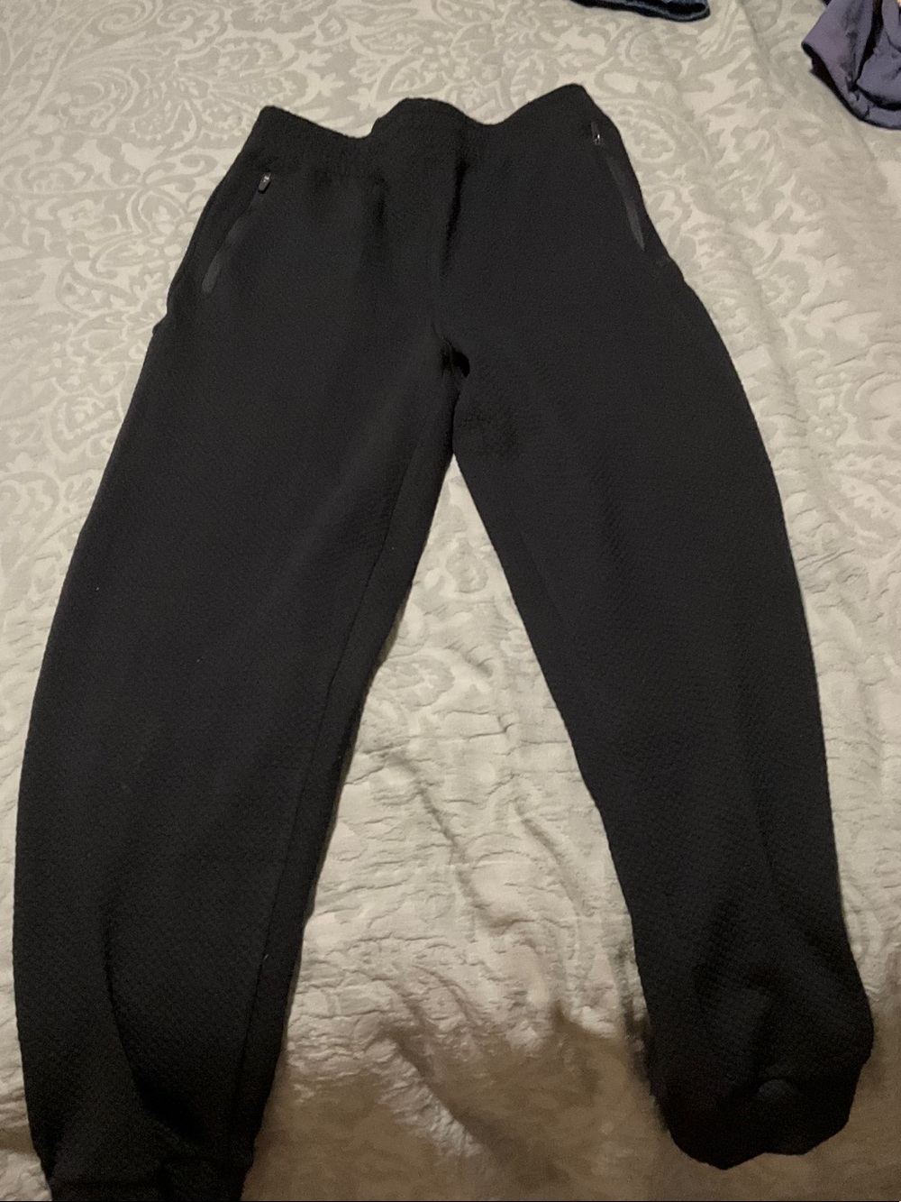 Layer 8 Black Textured Jogger Pants